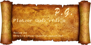 Platzer Gyárfás névjegykártya
